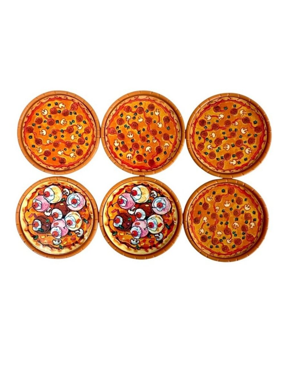 Teenage Mutant Ninja Turtles TMNT Lot of 6 Pizza Discs For Pizza Thrower 1989